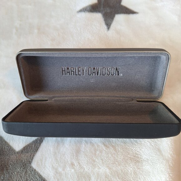 Harley Davidson Gray Satin Black Hard Shell Eye Glass ~ Sunglasses Case - Picture 4 of 8
